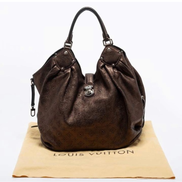 Authentic PreLoved Louis Vuitton Metallic Monogram Mahina Leather Surya XL Bag - Picture 1 of 7
